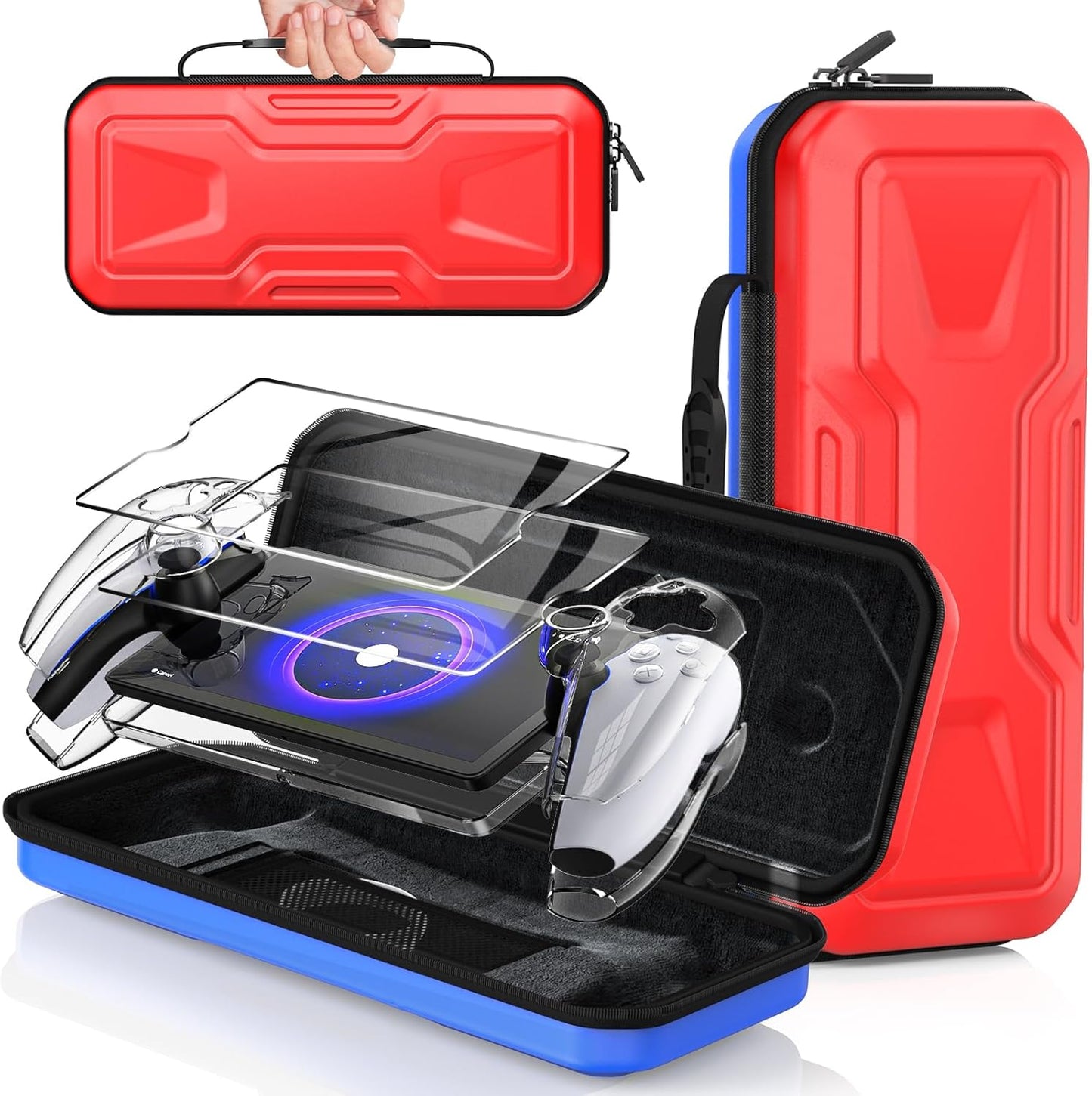 FYOUNG Carrying Case Accessories for PlayStation Portal, Full Protection Bundle with Tempered Glass Screen Protector, Protective Cover, Hard Shell Portable Travel Bag for PS5 Portal Remote Player