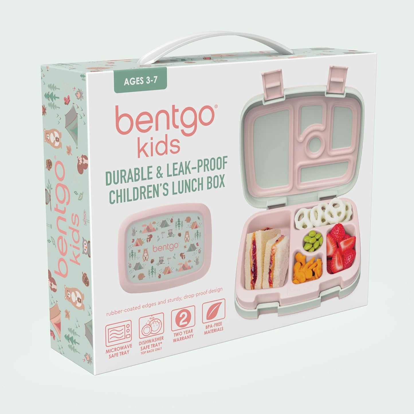 Bentgo Kids Prints (Unicorn) - Leak-Proof, 5-Compartment Bento-Style Kids Lunch Box - Ideal Portion Sizes for Ages 3 to 7 - BPA-Free and Food-Safe Materials