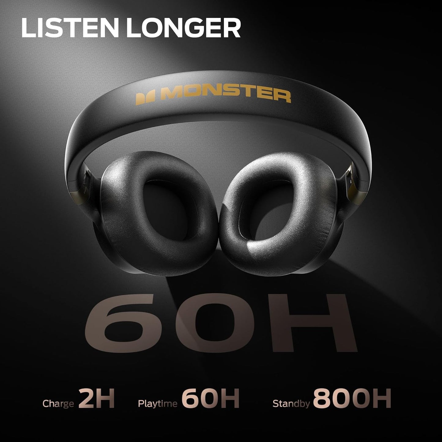 Monster Persona SE ANC Active Noise Cancelling Headphones, Bluetooth Headphones Over Ear with 60H Playtime, HiFi Stereo Audio, Deep Bass, Wireless Headphone for Home Office