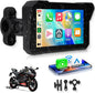 5 Inch Motorcycle CarPlay Screen - Wireless CarPlay/Android Auto/Mirror Link, IP68 Waterproof Touchscreen with Adjustable Mount, Bluetooth, Manual-Dimming HD Display for Motorcycles