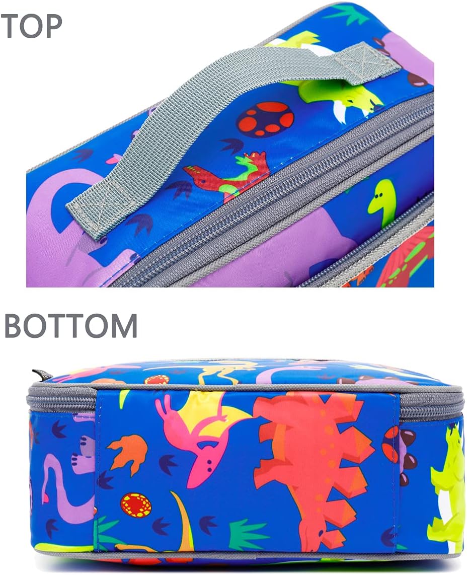 FlowFly Kids Lunch Box Insulated Soft Bag Mini Cooler Back to School Thermal Meal Tote Kit for Girls, Boys, Black