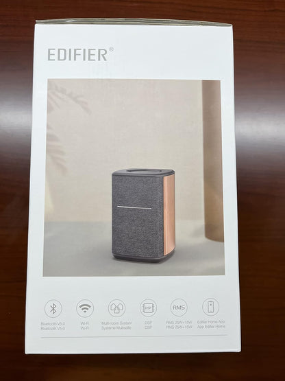 Edifier WiFi Smart Speaker Without Microphone, Works with Alexa, Supports AirPlay 2, Spotify , Tidal Connect, 40W RMS One-Piece Wi-Fi and Bluetooth Sound System, No Mic, MS50A
