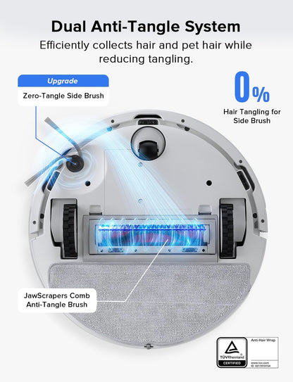 roborock Q7 L5 Robot Vacuum and Mop Combo, 8,000Pa Suction, Upgraded from Q5 Pro, Dual Anti-Tangle System, LiDAR Navigation, No-Go Zones, Self-Charging Robotic Vacuum Cleaner, White