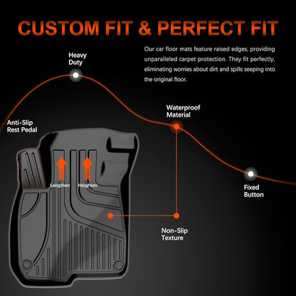 AOMSAZTO Floor Mats & Trunk Mat for 2024 2025 Chevy Equinox EV (Non Fuel),TPE All Weather Protection 2 Rows Car Floor Liners with Cargo Liner for Chevrolet Equinox EV (Non Fuel)