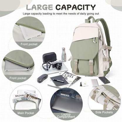 School Backpack for Women Men College High School Bags for Boys Girls Casual Daypack Laptop Backpack Waterproof Black Bookbag Travel Rucksack