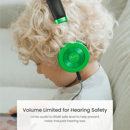 JuniorJam Plus Volume Limiting Headphones for Kids, Foldable & Adjustable Bluetooth Headphones, 22-Hour Battery Life USB-C Charging (Black)
