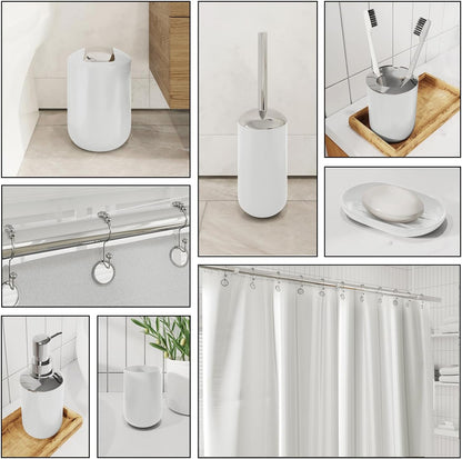 Clara Clark Bathroom Set - Gray Bathroom Accessories Set, Bathroom Sets with Shower Curtain and Rugs, 23PC Shower Curtain Set with Liner, Soap Dispenser, Soap Dish, Toilet Brush Holder, and Trash Can