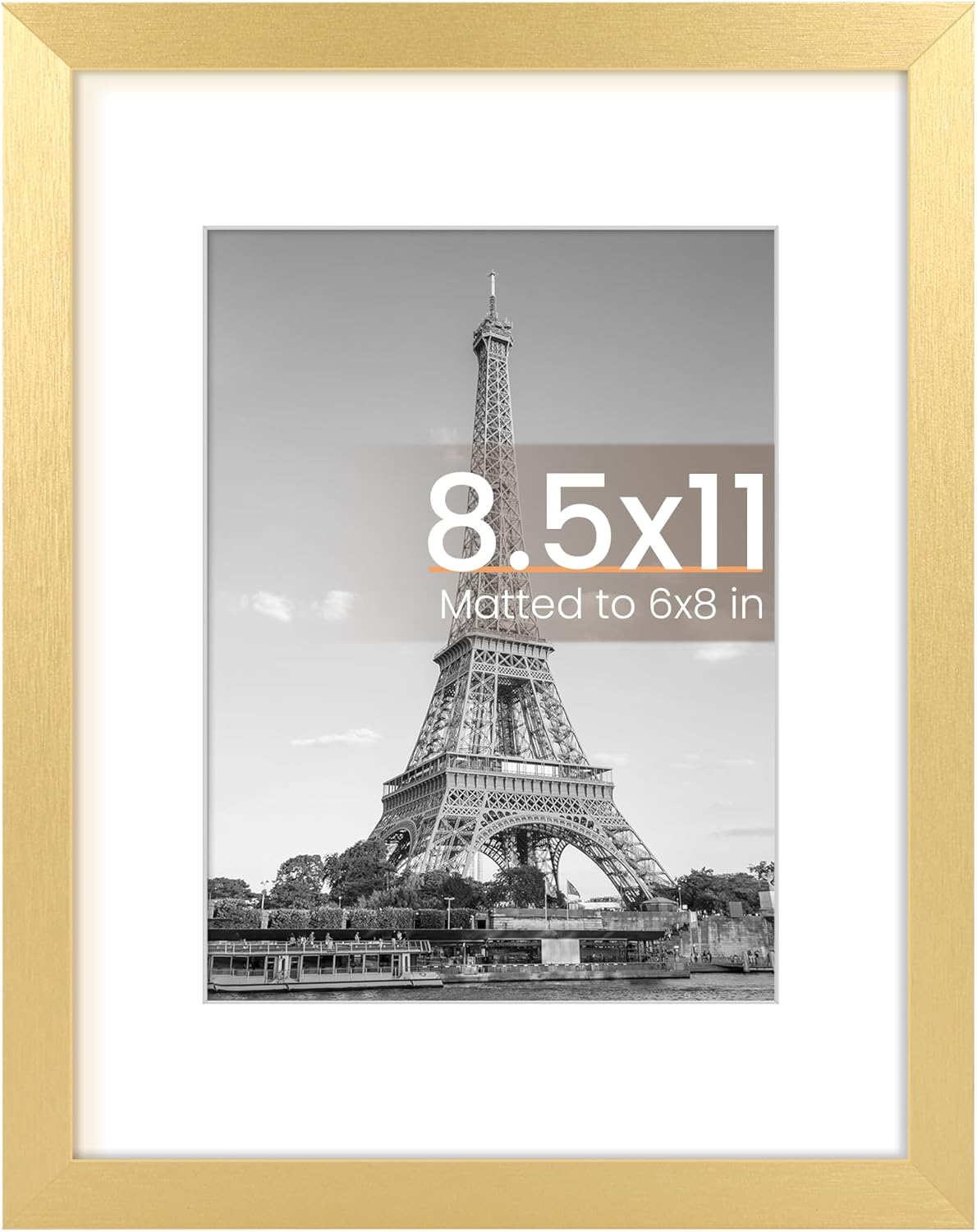 upsimples 11x14 Picture Frame, Display Pictures 8x10 with Mat or 11x14 Without Mat, Wall Hanging Photo Frames, Black