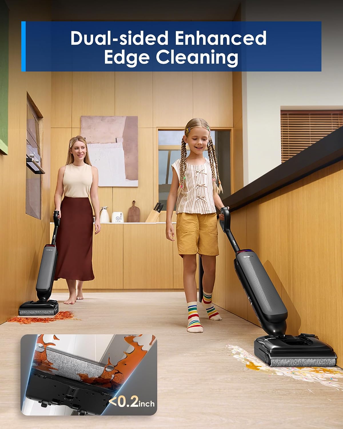 Tineco Floor One S7 Artist Wet Dry Vacuum Cleaner, 22kPa Suction, iLoop Smart Sensor, DualBlock Anti-Tangle Design, 185℉ Flashdry, 50 Min Runtime, Dual-Edge Cleaning, 180° Lay-Flat