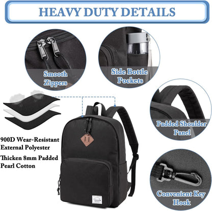 VASCHY Lightweight School Backpack for Women with Sleeve for 14" Laptop