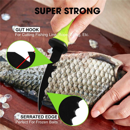 8 Inch Fishing Fillet Knife, Professional Level Knives for Filleting Fish and Boning Meat, Sharp Stainless-Steel Non-Stick Coating Blade, Non-Slip Handles, with 1 Two Stage Knife Sharpener