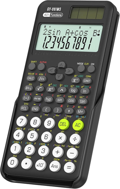 ROATEE 991MS Scientific Calculator | Engineering Calculator | School Calculator | Middle School Calculator | 2-Line Display Calculator | Solar & Battery Powered Calculator