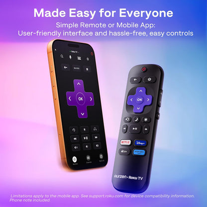 Aurzen D1R air Roku TV Mini Projector with USB-C Power, Roku Built-in & Official Apps, Portable Design & Flexible Stand, Native 1080P, DoIby Audio, Smart Projector for Home & Outdoor, White