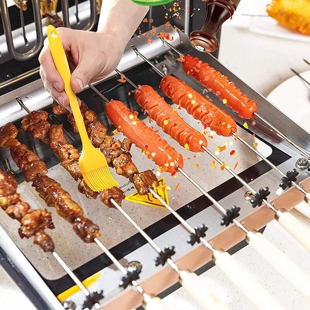 Electric Barbecue Grill, 1200W Smokeless Vertical Grill with Automatic Rotating Skewers, Ideal for Kebabs and Roasts, Easy to Clean