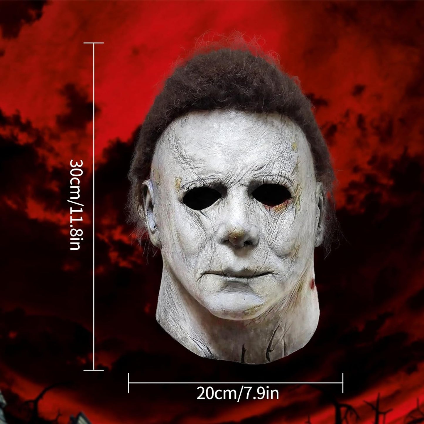 Halloween Mask for Adult With Classic Knife Scary Halloween Cosplay Costume Latex Mask Masquerade