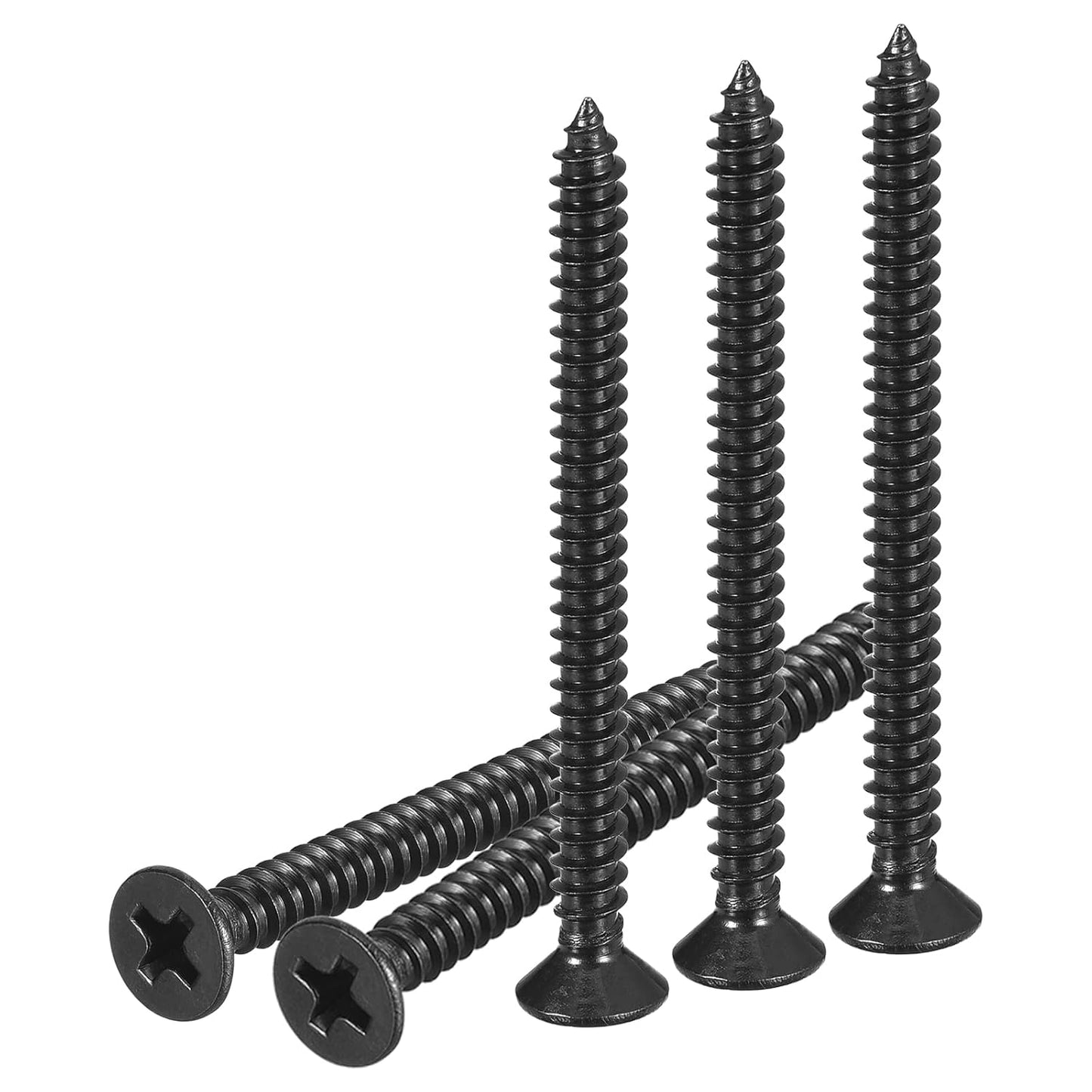 DTGN 100Pcs #8x1 Flat Head Wood Screws, 304 Stainless Steel Phillips Self Tapping Screws - Good for Woodworking, Furniture - Silver