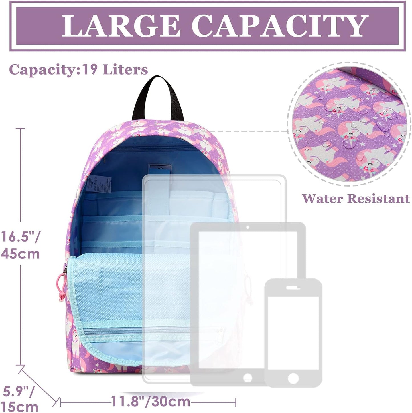 VASCHY Lightweight School Backpack for Women with Sleeve for 14" Laptop