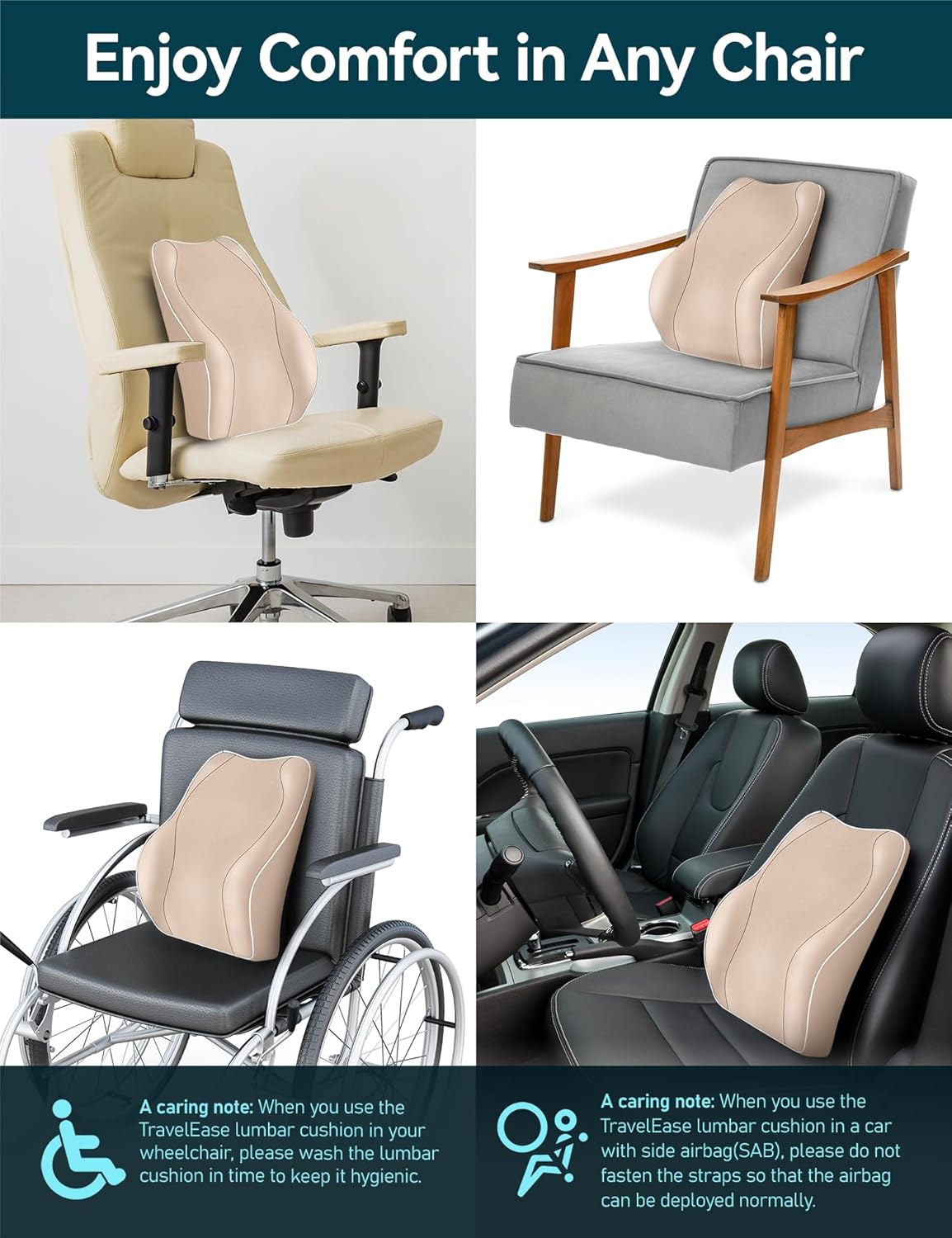 Purilite Select Ergonomic Lumbar Support Cushion