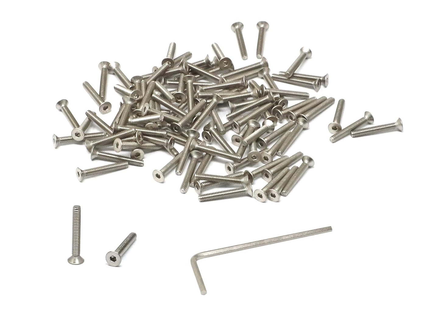 iexcell 5 Pcs M8 x 80mm Thread Pitch 1.25 mm Stainless Steel 304 Hex Socket Flat Head Cap Screws Bolts Kit
