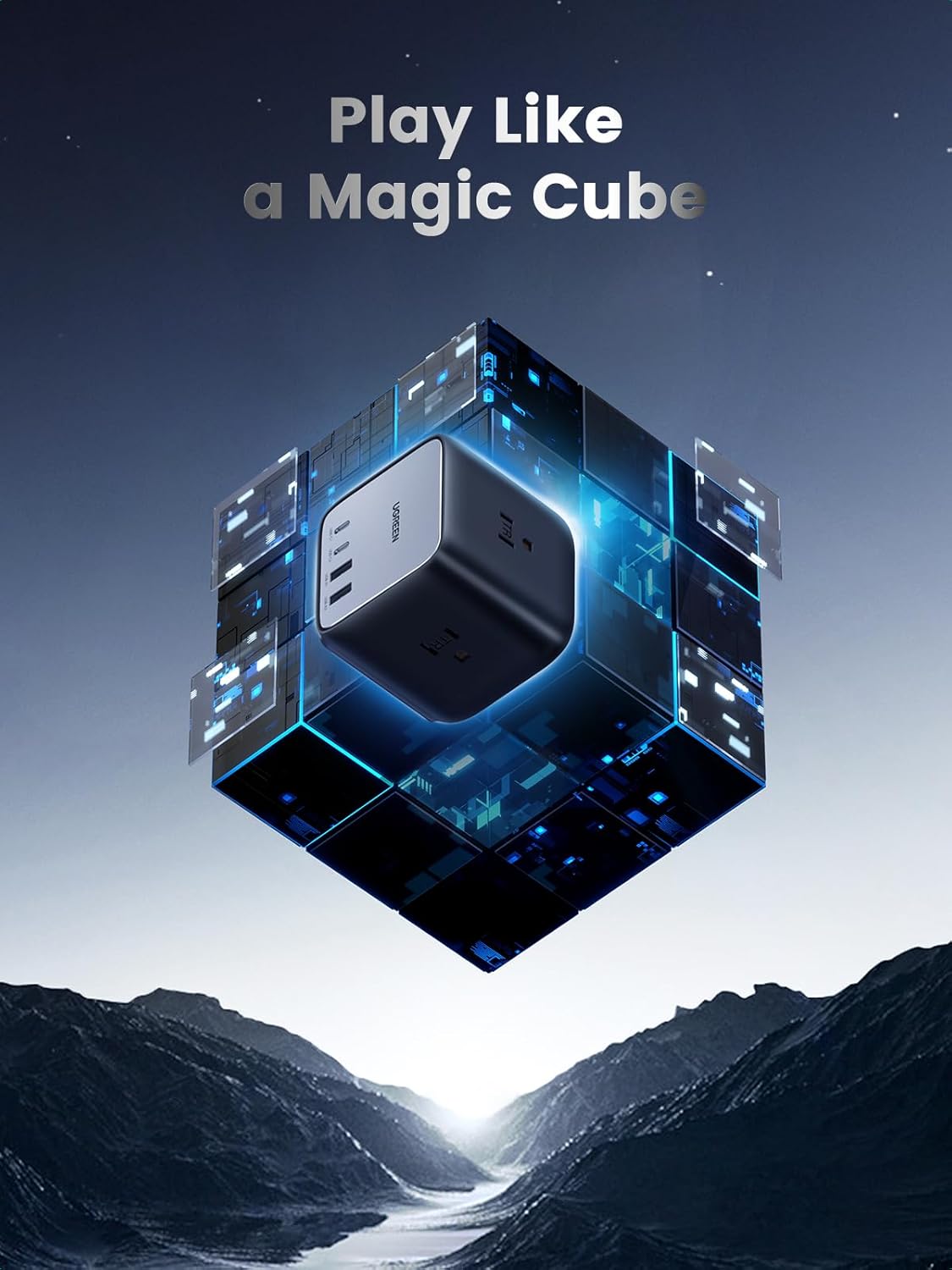 UGREEN 65W USB C Charger, Nexode Power Bar, Charging Station with 3 AC Outlets, 2 USB C, 2 USB A, 6ft Extension Cord Charging Station Compatible with MacBook Pro Air, iPhone 16 15, iPad