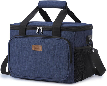Lifewit Large Lunch Bag Insulated Lunch Box Soft Cooler Cooling Tote for Adult Men Women, Dark Green 12-Can (9L)