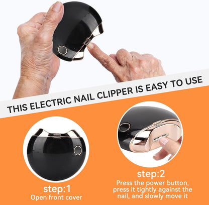 Electric Nail Clipper, Anti Splatter Rechargeable Automatic Nail Clipper Fingernail Clipper Nail Scissors Gift Fingernail Trimmer Fingernail Cutter for Children Seniors Adults