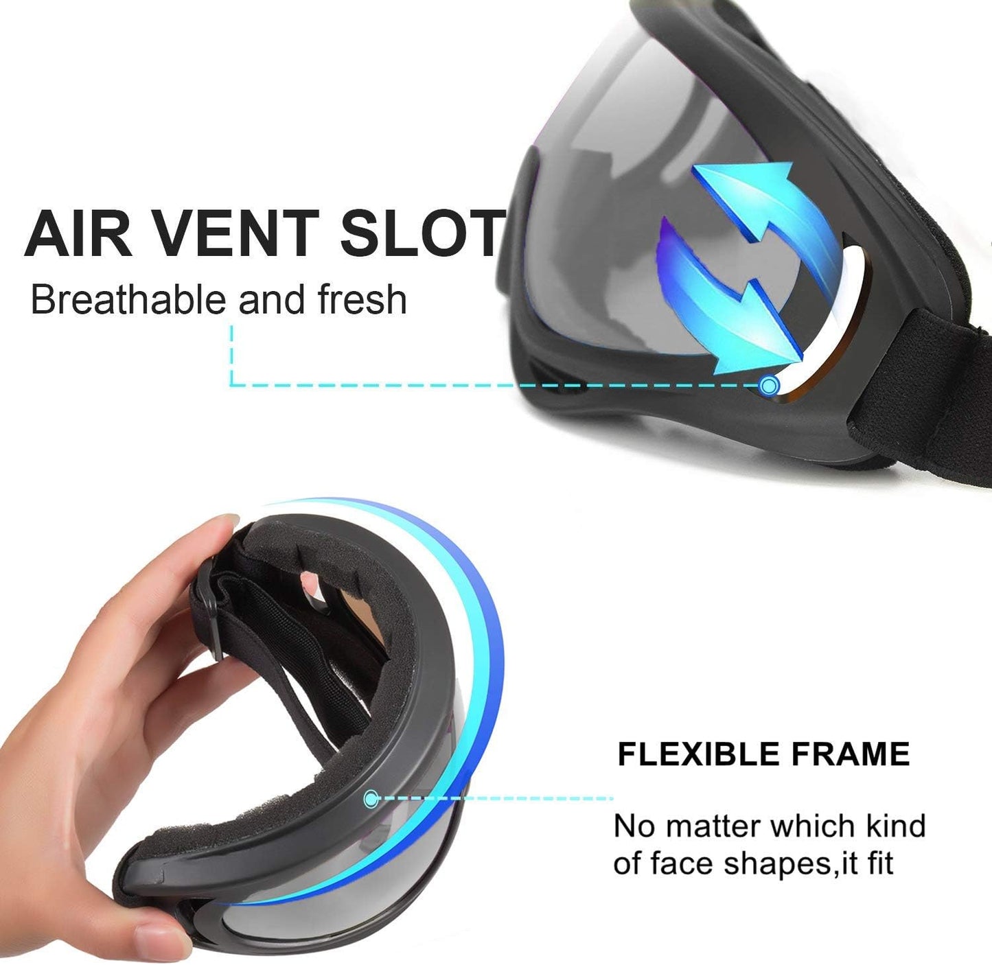 LJDJ Motorcycle Goggles - Glasses of 2 - Dirt Bike ATV Motocross Riding Offroad Combat Goggles