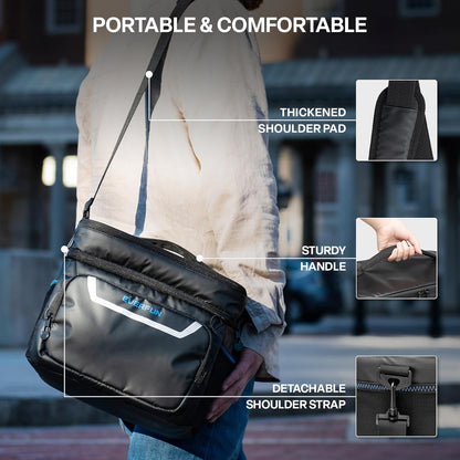 EVERFUN Cooler Bag Insulated Beach Cooler Lunch Bag Box for Men Women Dual Compartments Collapsible Waterproof Leak-Proof for Travel Work Picnic