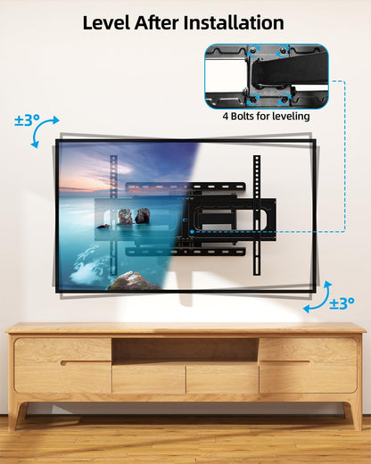 HOME VISION Full Motion TV Wall Mount for Most 32-85 inch TVs up to132 lbs, TV Mount Swivel and Tilt with Dual Articulating Arms, Wall Mount TV Bracket Max VESA 600x400mm, Fits 8" 12" 16" Wood Studs