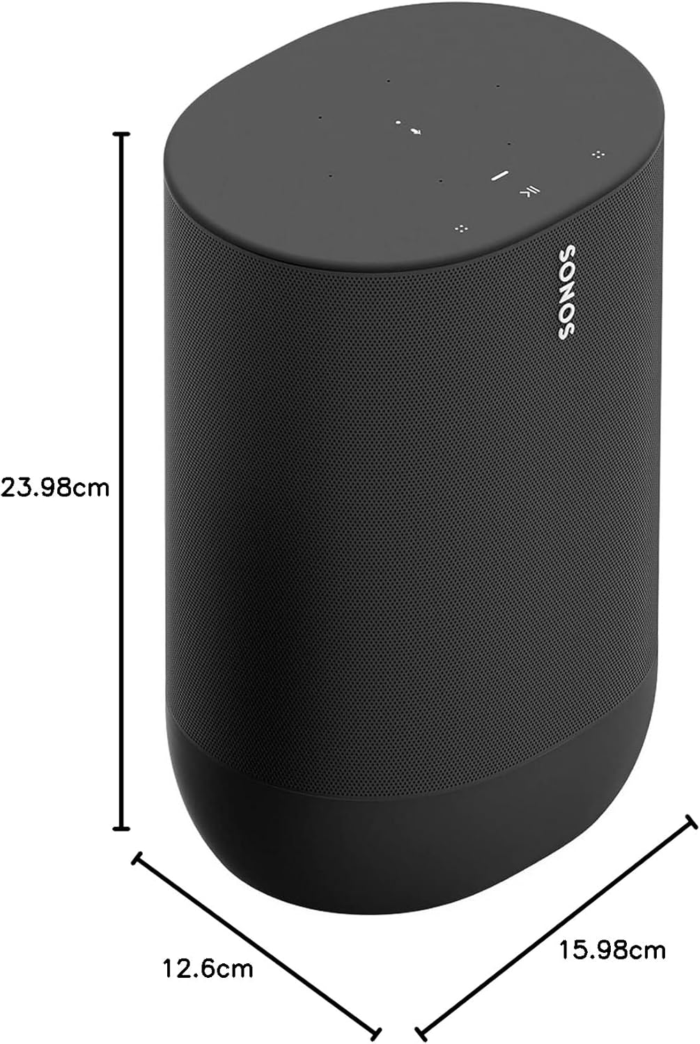 Sonos Move - Battery-Powered Smart Speaker Wi-Fi and Bluetooth with Alexa Built-in - Black