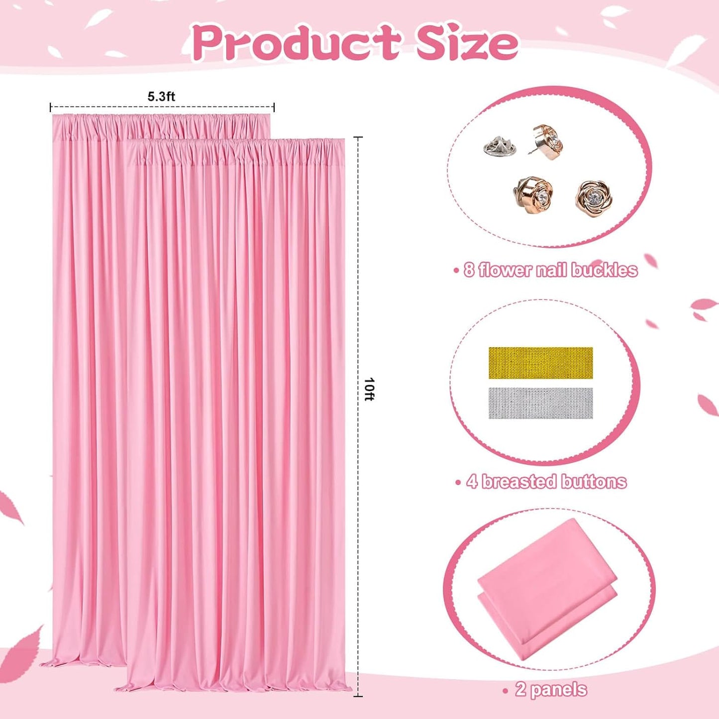 10.6x10Ft White Backdrop Curtain Parties Photo Curtains Backdrop Drapes Fabric for Wedding Birthday Baby Shower Decorations
