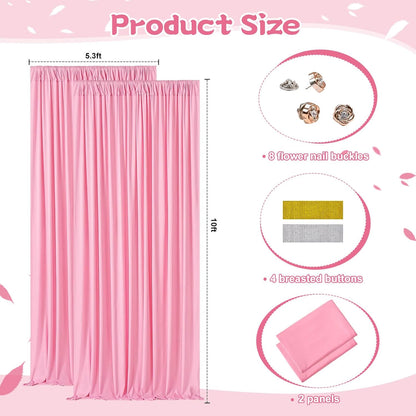 10.6x10Ft White Backdrop Curtain Parties Photo Curtains Backdrop Drapes Fabric for Wedding Birthday Baby Shower Decorations