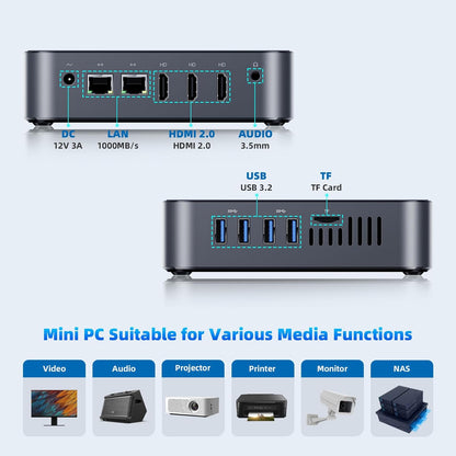 DreamQuest Mini PC Preinstalled Windows 11 Pro,Intel Alder Lake 2025 New N150 (up to 3.6GHz) 16GB DDR4+1TB M.2 SSD,Mini Desktop Computer 4K HD HDMI/WiFi5/BT5.0/USB3.2/Gigabit Port for Home Office
