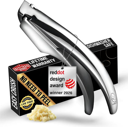 Gourmet Easy Lifetime Replace Garlic Press, No Need to Peel, Fine & Coarse