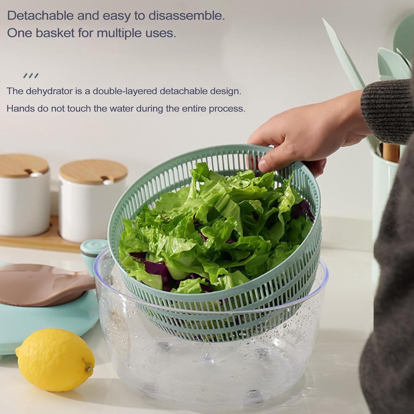 Salad Spin Washer Dryer,Quick and Easy Multi-Use Lettuce Spinner,Vegetable Dryer,Fruit Washer for Washing Fruits