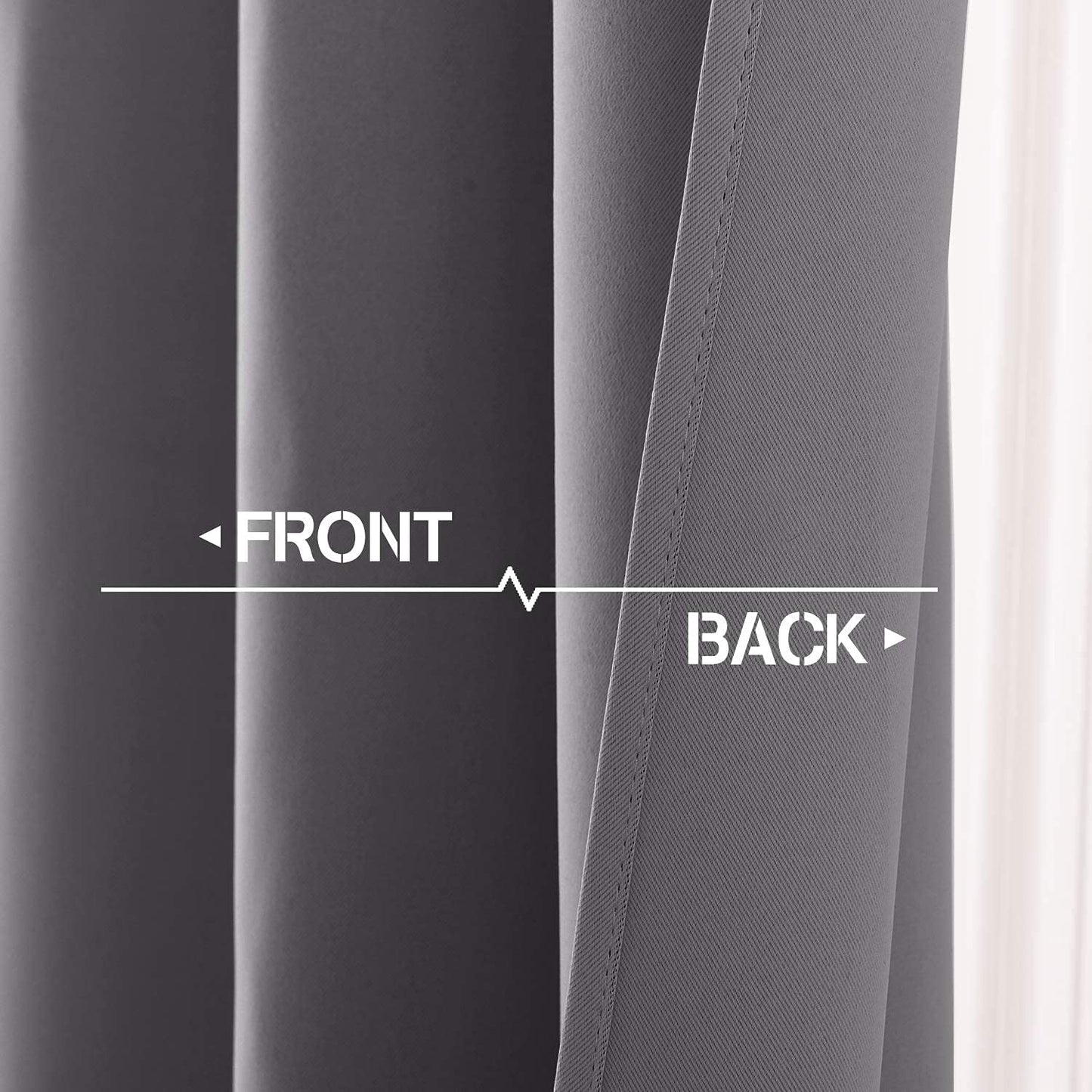 NICETOWN Blackout Curtains 2 Panels for Bedroom- Thermal Insulated Grommet Blackout Curtains 63 Inches Long for Living Room/Kitchen Rideaux occultants (2 Panels, W42 x L63 -Inch,Grey)