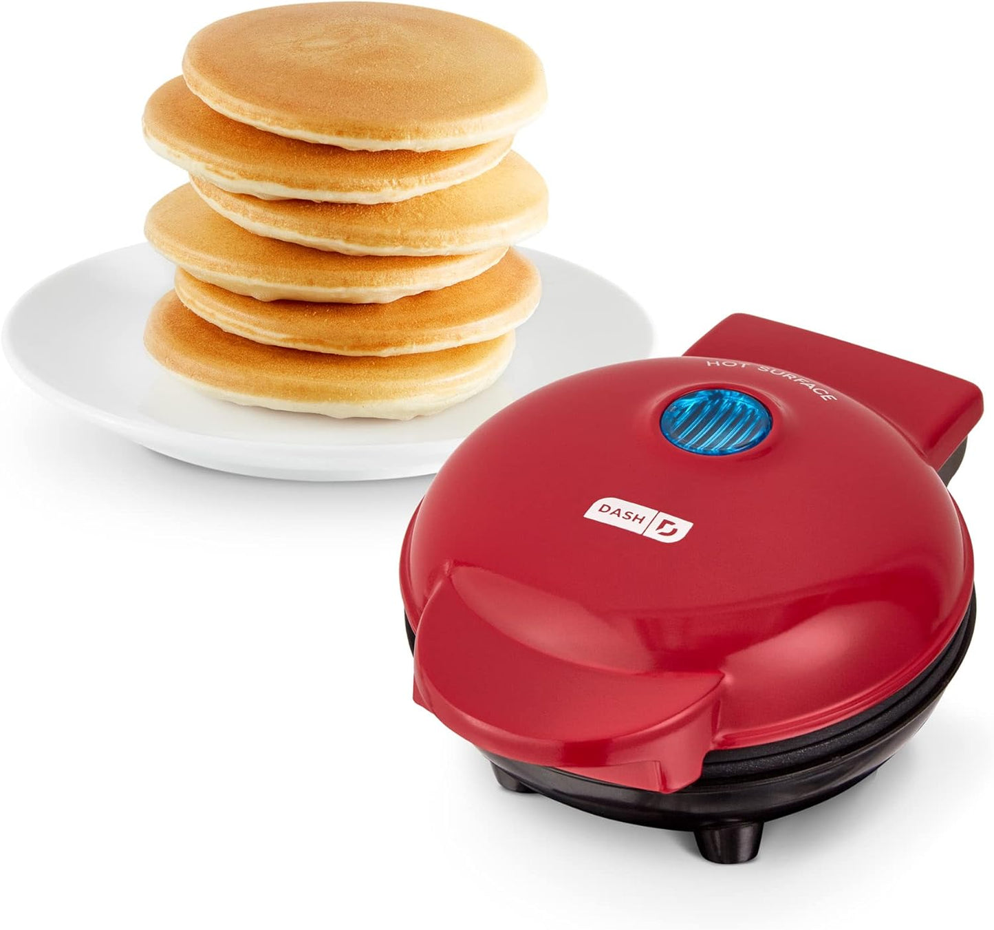 DASH Mini Maker Electric Round Griddle for Individual Pancakes, Cookies, Eggs & other on the go Breakfast, Lunch & Snacks with Indicator Light + Included Recipe Book - Aqua,4 Inch