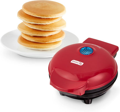 DASH Mini Maker Electric Round Griddle for Individual Pancakes, Cookies, Eggs & other on the go Breakfast, Lunch & Snacks with Indicator Light + Included Recipe Book - Aqua,4 Inch