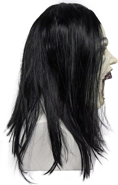Creepy Crying Woman Mask Scary Zombie Female Ghost Mask Devil Full Head Mask Halloween Cosplay Props