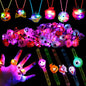 CCINEE Halloween Party Favors for Kids,48pcs Halloween Light Up Flash Rings Bracelet Necklace Glow in the Dark Toys for Kids Halloween Bag Filler Trick or Treat