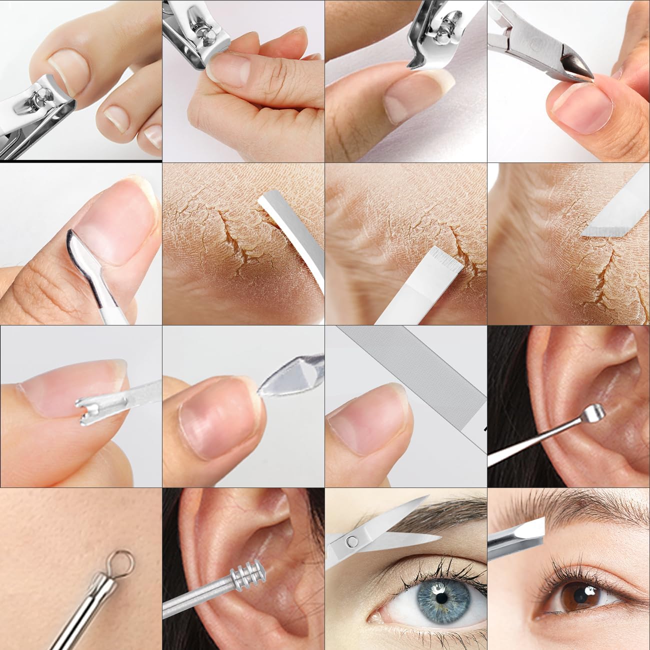 Manicure Set Professional Nail Clippers Pedicure Kit, 16 pcs Stainless Steel Nail Care Tools Grooming Kit with Luxurious Travel Leather Case for Thick Nails Men Women Gift (Black)