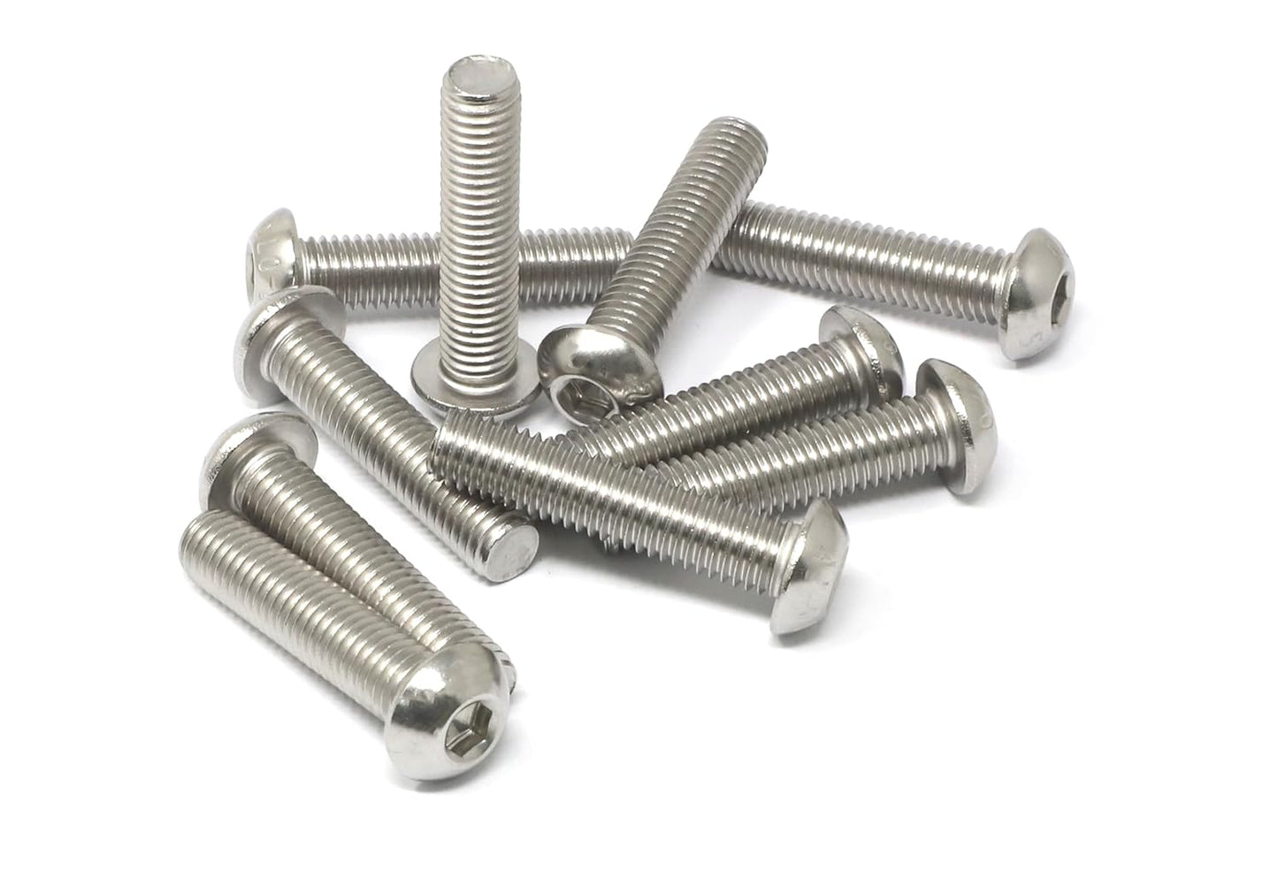 iexcell 50 Pcs M6 x 20mm Thread Pitch 1 mm Stainless Steel 304 Hex Socket Button Head Cap Screws Bolts Kit