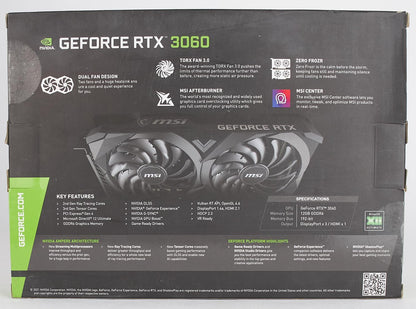 MSI Gaming GeForce RTX 3060 12GB 15 Gbps GDRR6 192-Bit HDMI/DP PCIe 4 Torx Twin Fan Ampere OC Graphics Card (RTX 3060 Ventus 2X 12G OC)