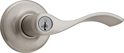 Weiser Powerbolt 3 Satin Nickel Keyless Entry Door Lock/Deadbolt Lock, 10-Button Keypad Door Lock with Auto Lock and 12-Month Battery Life, Electronic Door Locks for Front Door, Home Décor