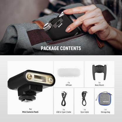 NEEWER Z160 Camera Flash, 22Ws GN14 6000±200K CCT Speedlite, A/M Mode 1/1-1/128 Power, 7.2V/1100mAh Battery, 650 Full Power Light, 1.5s Recycling, Compatible with Canon Nikon Sony Fuji Olympus Cameras
