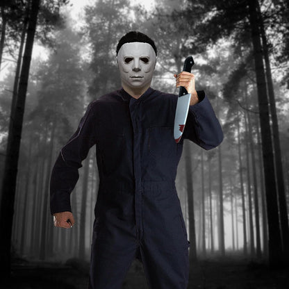 FGHJKL Halloween Horror Mask for Adults Men With Classic Knife Props Halloween Scary Mask for Cosplay