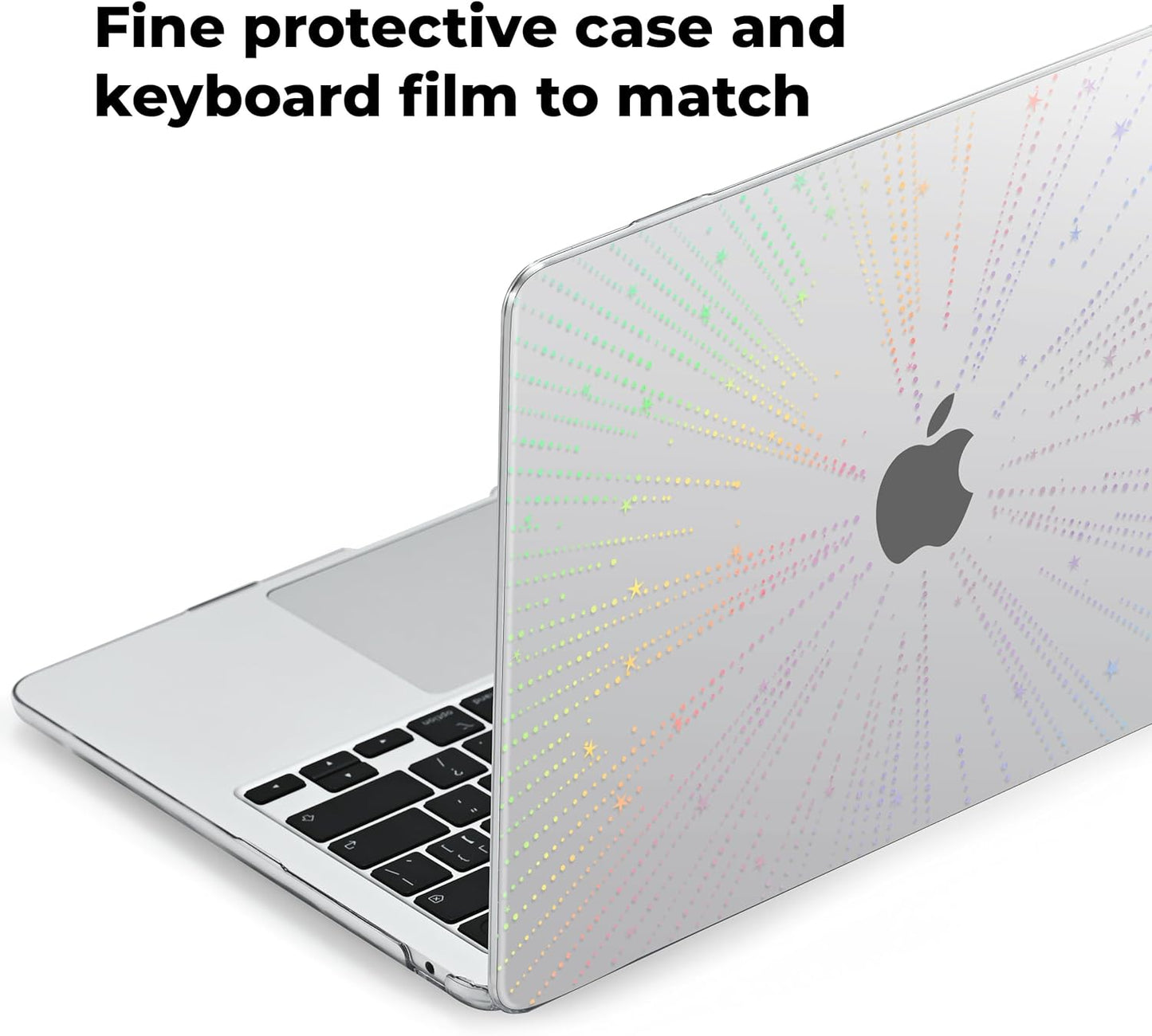 EooCoo Case Compatible with MacBook Air 13 inch M4 M3 M2 2025-2022 A3240 A3113 A2681, 13.6" Hard Case Cover & TPU Keyboard Skin & Screen Protector for Laptop Air 13.6 inch - Crystal Clear