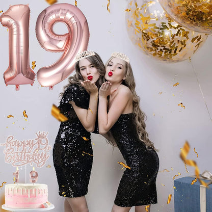 8pcs 40th Birthday Decorations gifts for Women, Including 40th Happy Birthday Cake Topper, Queen Sash with Pearl Pin, Sweet Rhinestone Tiara Crown for Women, Number Candles and Balloons (Rose Gold)