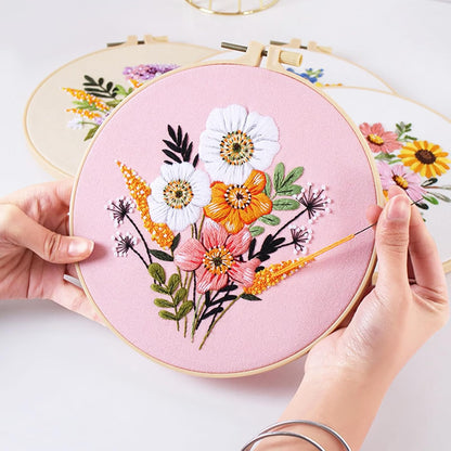 Purilite Select 3-Sets Flower Embroidery Kit