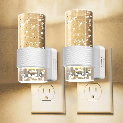 Night Light Plug into Wall - 2 Pack LED Nightlight with Dusk to Dawn Sensor 0-100LM Brightness Dimmable Lights for Bedroom Bathroom Hallway (Soft White 3000K)